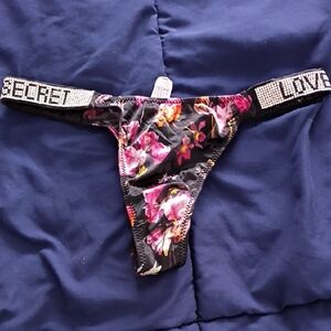 Victoria's Secret Black Floral Thong